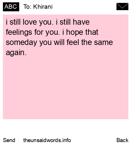 unsent message to Khirani