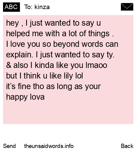 unsent message to kinza