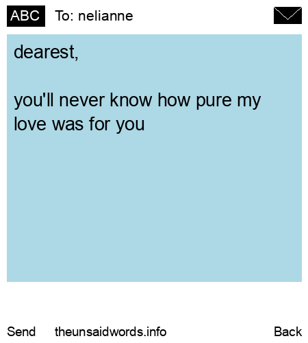 unsent message to nelianne