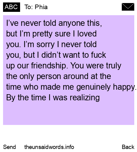 unsent message to Phia