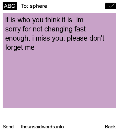 unsent message to sphere