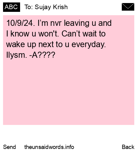 unsent message to Sujay Krish 