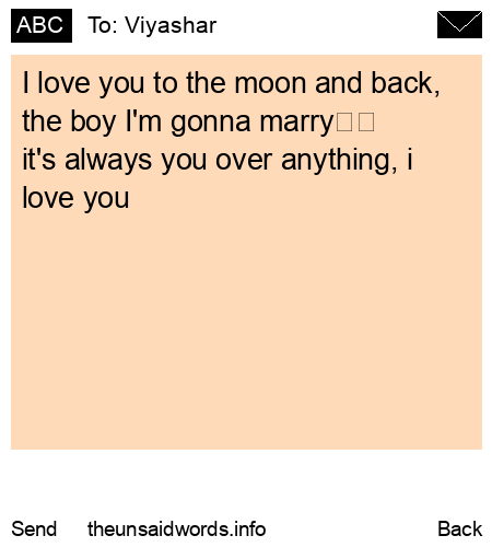 unsent message to Viyashar
