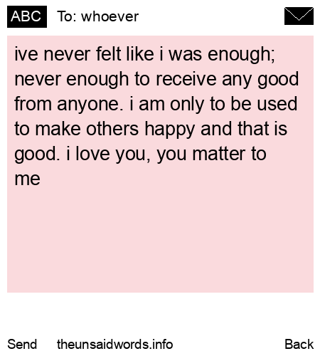 unsent message to whoever
