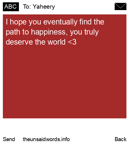 unsent message to Yaheery