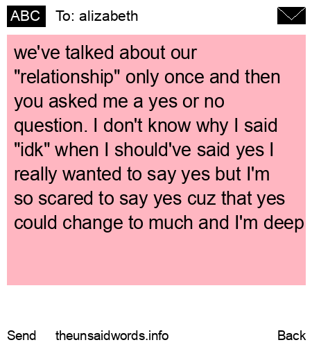 unsent message to alizabeth