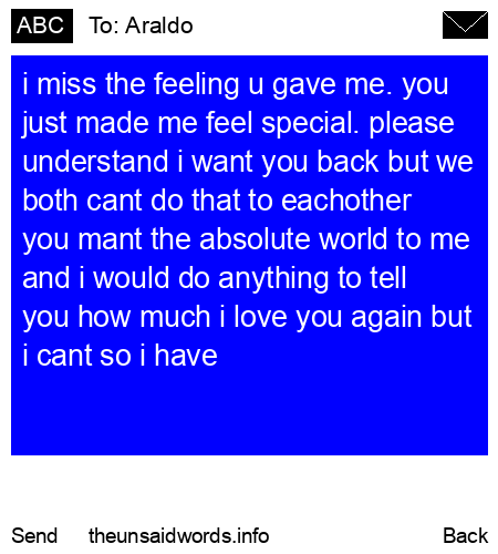 unsent message to Araldo