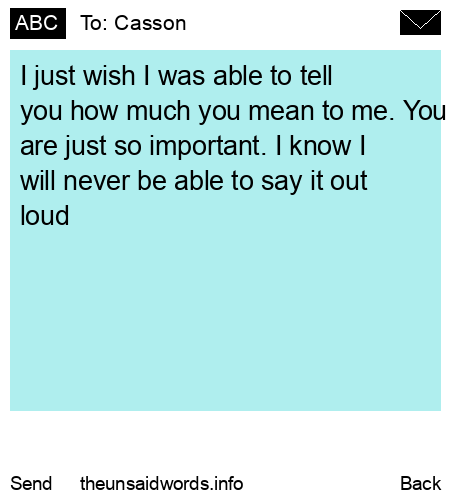 unsent message to Casson
