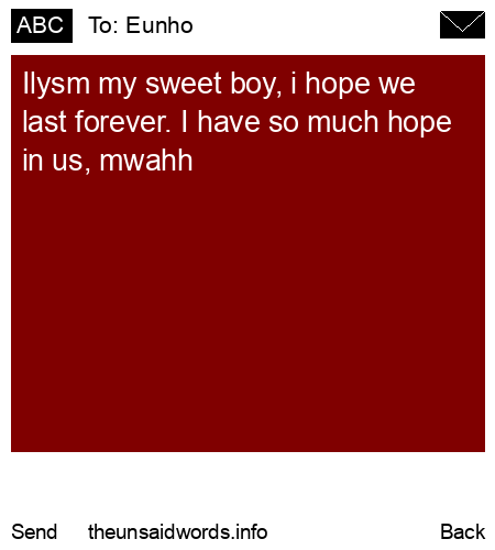 unsent message to Eunho