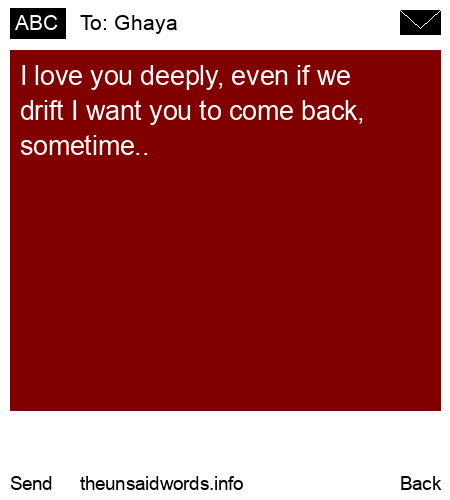 unsent message to Ghaya