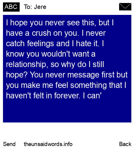 unsent message to Jere