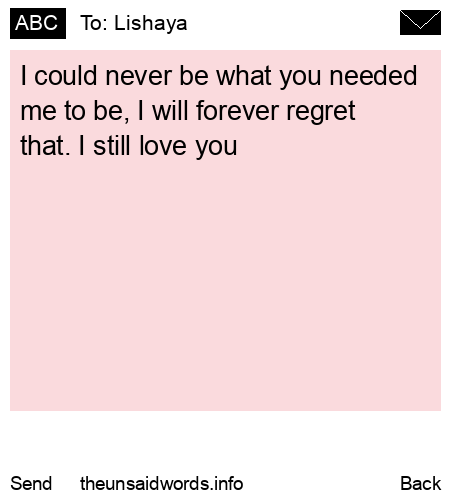 unsent message to Lishaya 