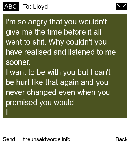 unsent message to Lloyd