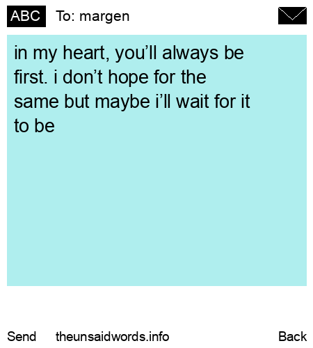 unsent message to margen