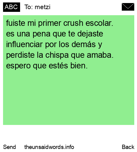 unsent message to metzi