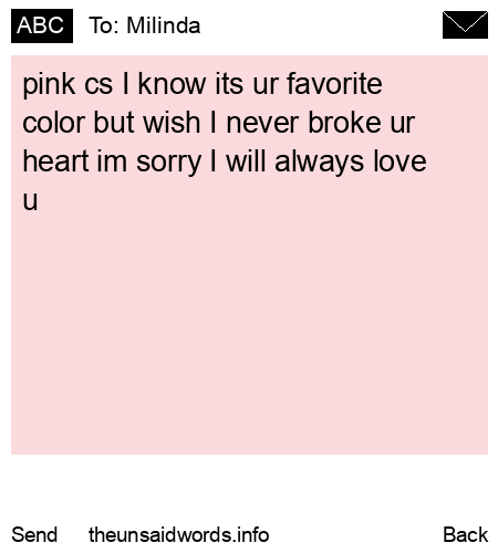 unsent message to Milinda