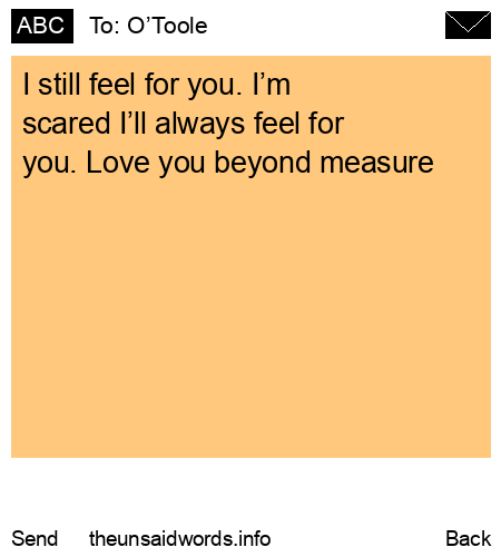 unsent message to O’Toole
