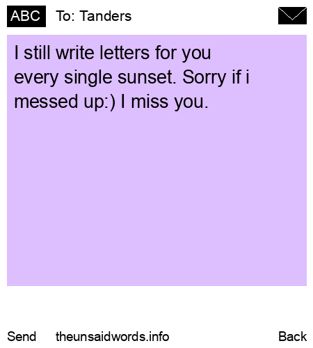 unsent message to Tanders
