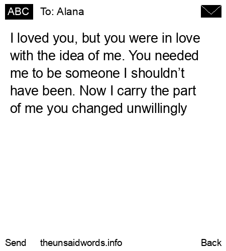 unsent message to Alana