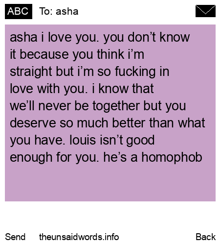 unsent message to asha