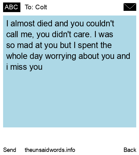 unsent message to Colt