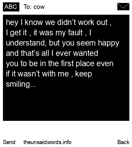 unsent message to cow