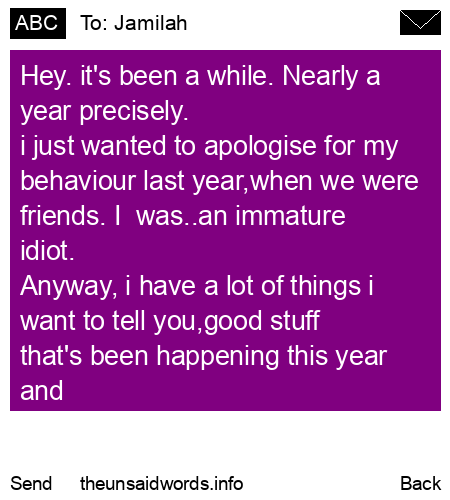 unsent message to Jamilah