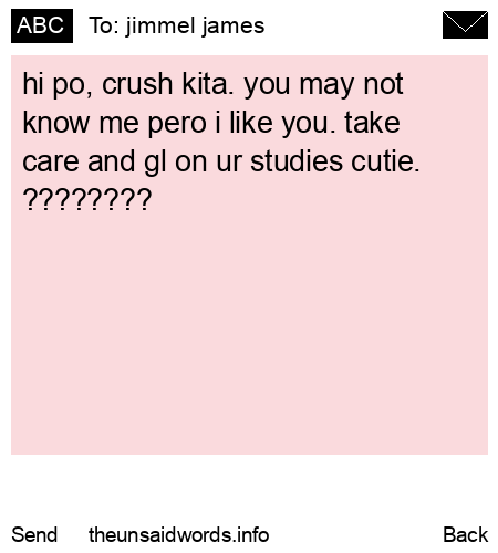 unsent message to jimmel james