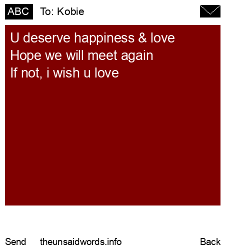 unsent message to Kobie