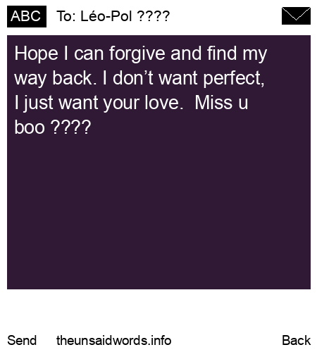 unsent message to Léo-Pol ????
