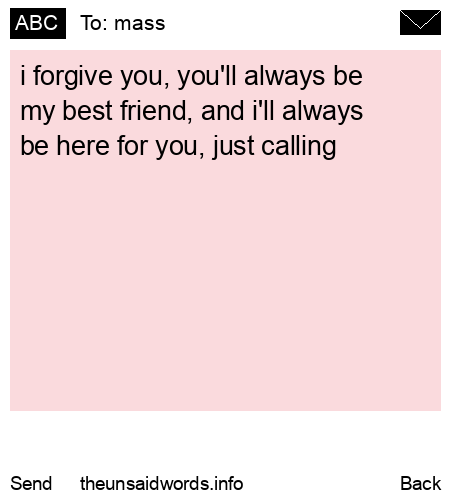 unsent message to mass