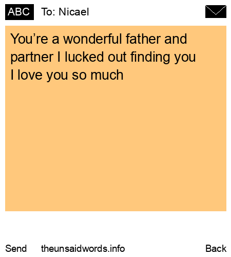 unsent message to Nicael 