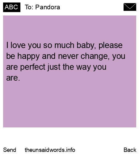 unsent message to Pandora