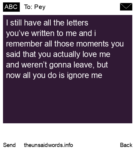 unsent message to Pey