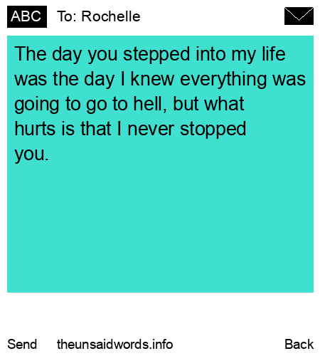 unsent message to Rochelle