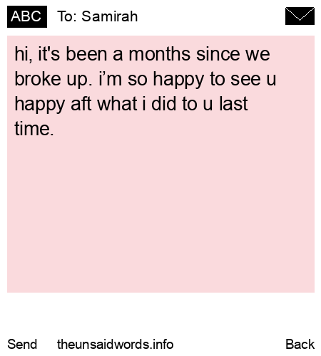 unsent message to Samirah