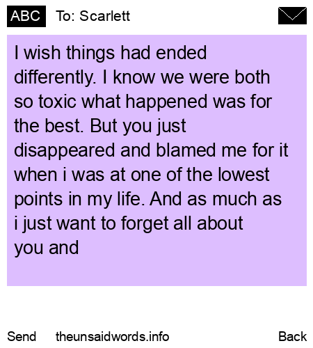 unsent message to Scarlett