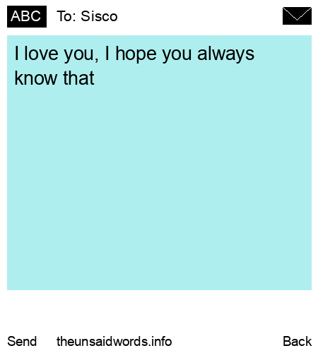 unsent message to Sisco