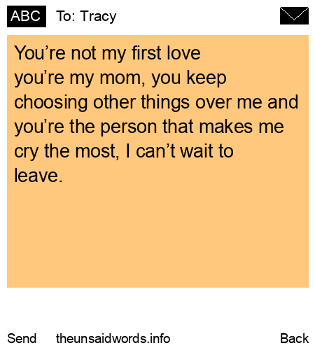 unsent message to Tracy