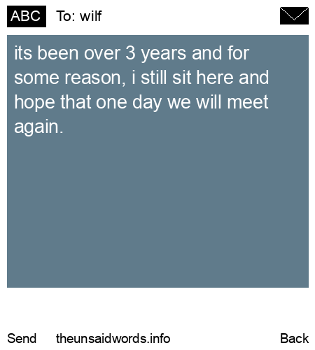 unsent message to wilf