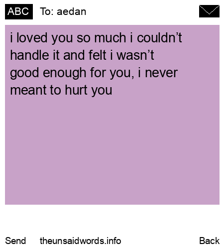 unsent message to aedan