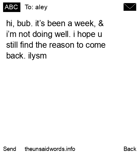 unsent message to aley
