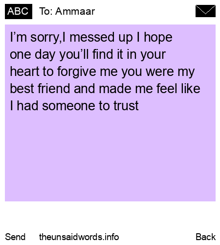 unsent message to Ammaar