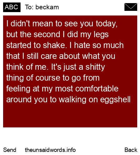 unsent message to beckam