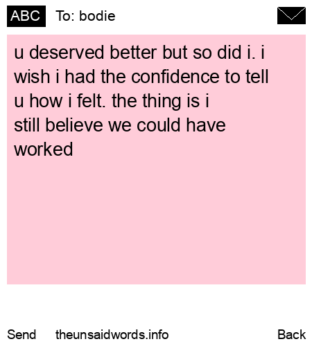 unsent message to bodie