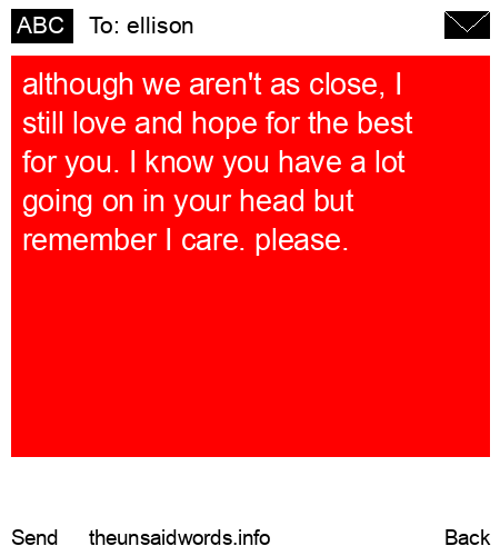 unsent message to ellison