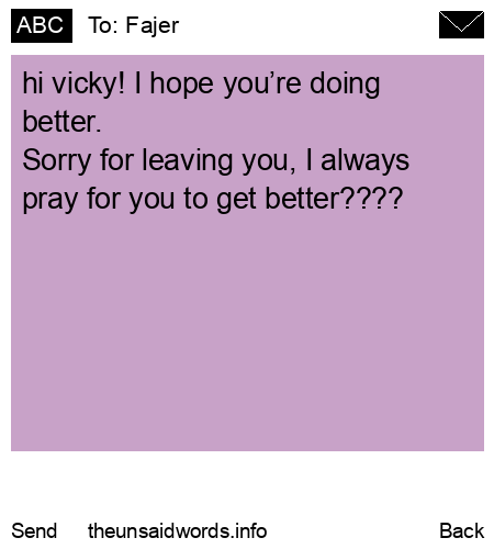 unsent message to Fajer