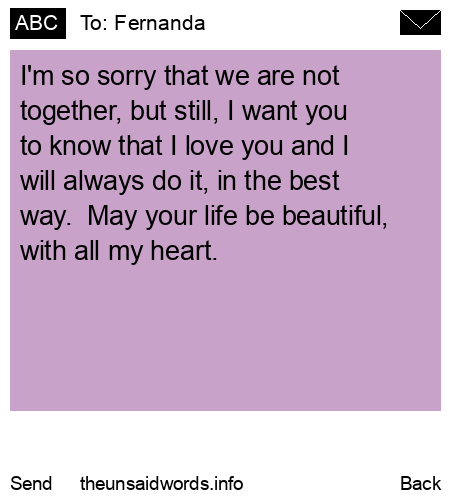 unsent message to Fernanda