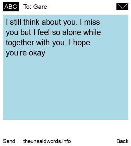unsent message to Gare