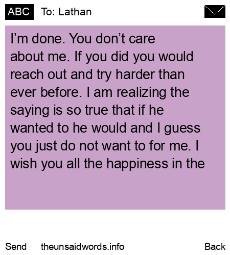 unsent message to Lathan